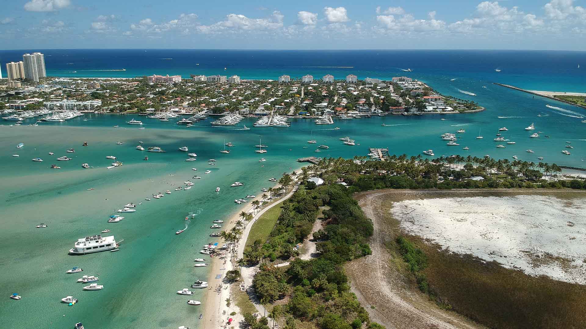 Aerial view of Peanut Island